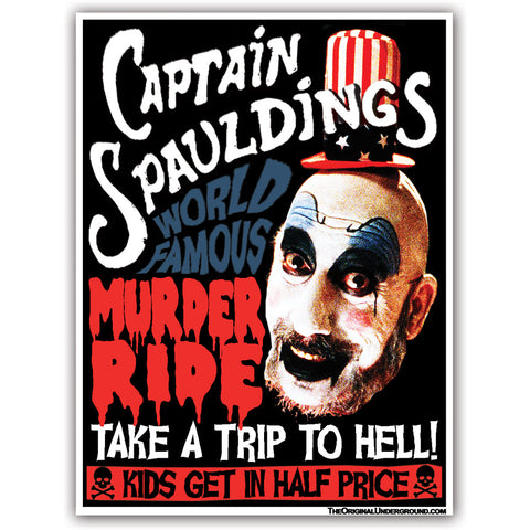 Captain Spaulding's Murder Ride Car Magnet - The Original Underground / theoriginalunderground.com