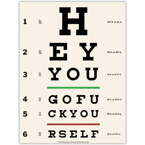 Eye Test Chart Car Magnet