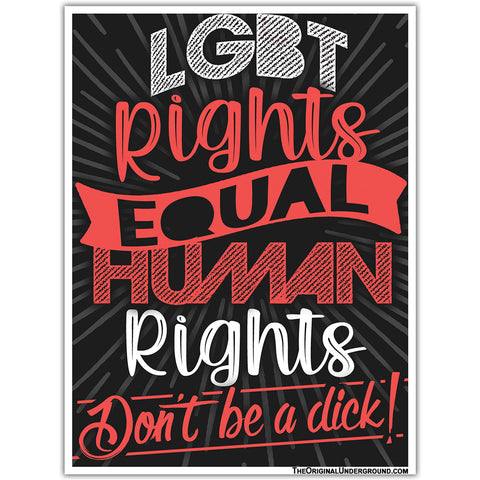 LGBT "Don't Be a Dick" Sticker - The Original Underground / theoriginalunderground.com