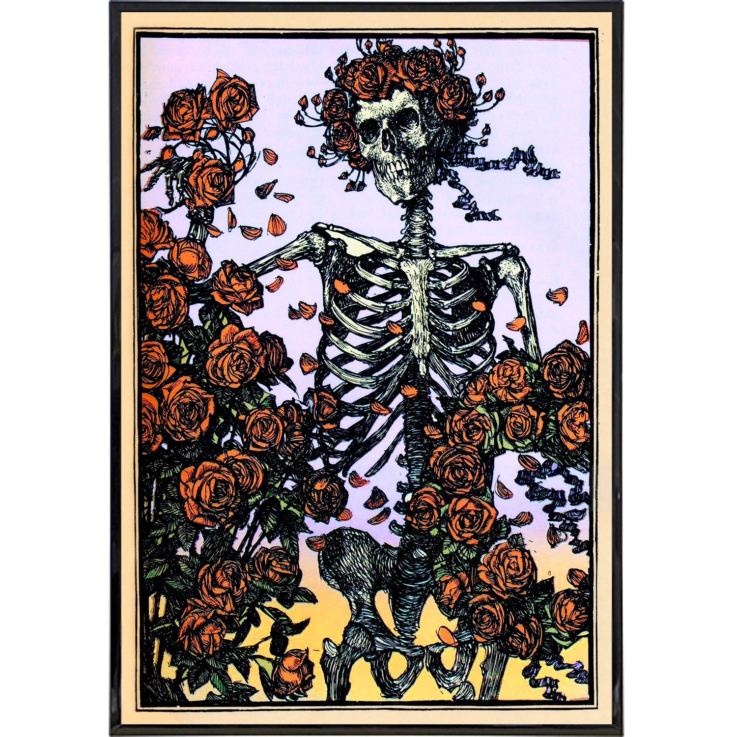 Skeleton popular with roses