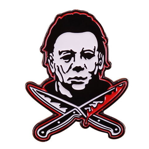 Michael Myers Crossed Knives Enamel Pin - The Original Underground