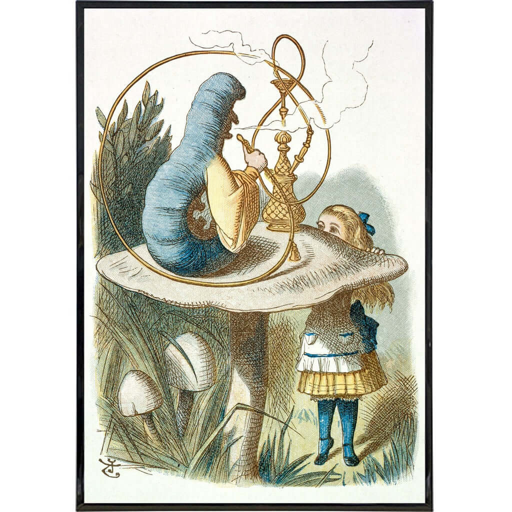 Alice Meets the Caterpillar, illustration from 'Alice in Wonderland' by  Lewis Carroll - 1000Museums